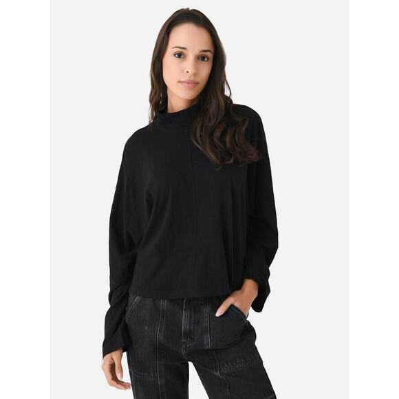 Velvet Stacey Mock Neck Long Sleeve Tee in Black STACEY06 Medium M NEW NWT - Picture 1 of 4